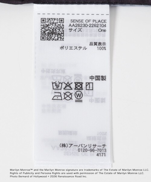 SENSE OF PLACE by URBAN RESEARCH(センスオブプレイスバイアーバンリサーチ)の「『別注』MARILYNMONROE×SENSE OF PLACE プリントスカーフ(バンダナ/スカーフ・レディース・BLACK/GREEN・One)」の15枚目の写真