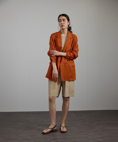 ADAM ET ROPE'（アダムエロペ）の「ラミーシアージャケット［UVケア・洗える・サイズ展開・今から秋まで］（テーラードジャケット・レディース・チャコール/オフホワイト/レンガ系・M/S）」の18枚目の写真