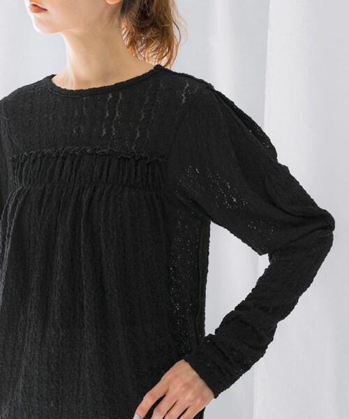 URBAN RESEARCH ROSSO（アーバンリサーチロッソ）の「ストレッチレースプルオーバー（Tシャツ/カットソー・レディース・OFF WHITE/BLACK・FREE）」の16枚目の写真