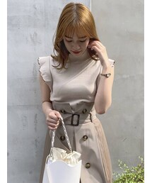 dazzlin | メローリブフレンチスリーブトップス(Tシャツ/カットソー)