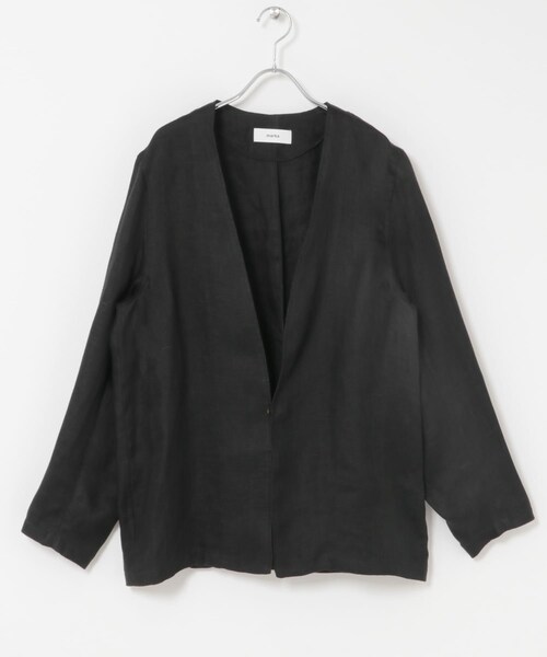 URBAN RESEARCH DOORS(アーバンリサーチドアーズ)の「marka MINIMALIST JACKET(ノーカラージャケット・メンズ・OLIVE/BLACK・1/2)」の1枚目の写真