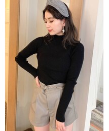 GYDA | ボトルネックリブニット TOPS(ニット/セーター)