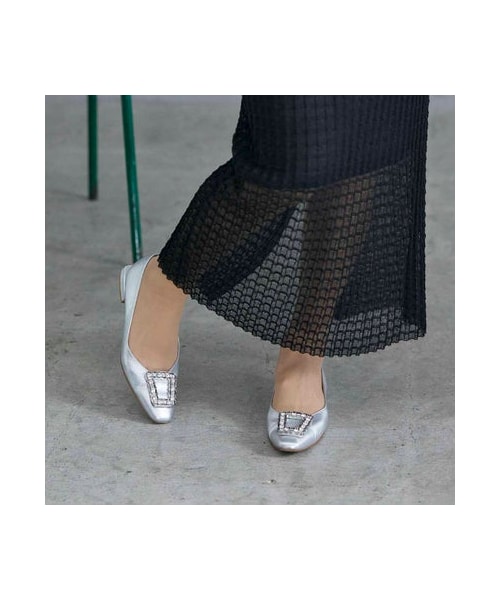 carino（カリーノ）の「モード エ ジャコモ カリーノ MODE ET JACOMO carino スクエアビジューフラットパンプス （パンプス・レディース・BL/SV/BGS・225/22.5cm/230/23cm/235/23.5cm/240/24cm/245/24.5cm）」の14枚目の写真