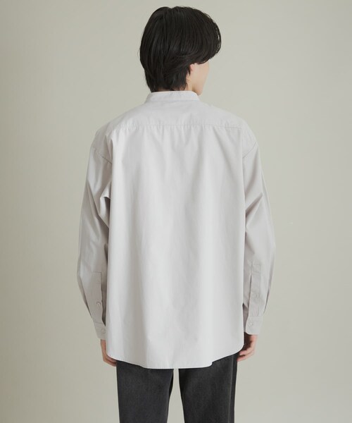 SENSE OF PLACE by URBAN RESEARCH（センスオブプレイスバイアーバンリサーチ）の「ピーチブロードバンドカラーロングスリーブシャツ（シャツ/ブラウス・メンズ・L.GRAY/CHARCOAL/L.BLUE・M/L）」の5枚目の写真