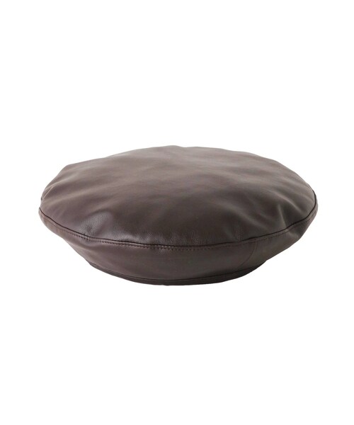 MERCURYDUO(マーキュリーデュオ)の「フェイクレザーベレー(ハンチング/ベレー帽・レディース・ダークブラウン/アイボリー・F)」の21枚目の写真