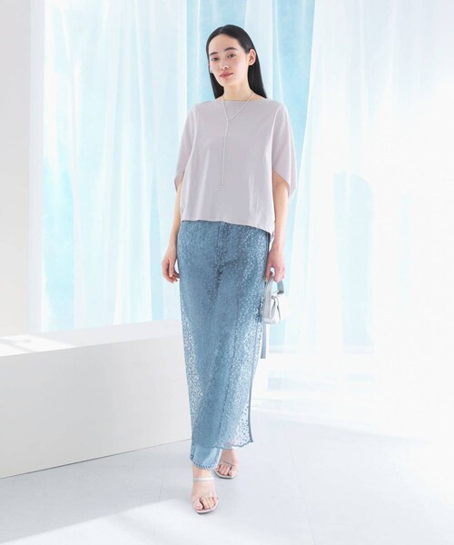 URBAN RESEARCH ROSSO（アーバンリサーチロッソ）の「『一部WEB限定カラー』汗染防止5分袖ドルマンプルオーバー（Tシャツ/カットソー・レディース・D/NAVY/OFF WHITE/L/GREIGE/BLUE/BROWN/BORDEAUX・FREE）」の18枚目の写真