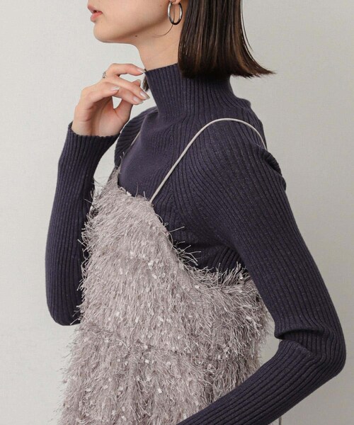 SENSE OF PLACE by URBAN RESEARCH（センスオブプレイスバイアーバンリサーチ）の「ストレッチリブハイネックセーター（ニット/セーター・レディース・RED/WHT×BLK/IVORY/BLACK/BEIGE/NAVY/ORANGE/BLUE/GREEN/PURPLE/CHARCOAL・One/COMPACT）」の7枚目の写真