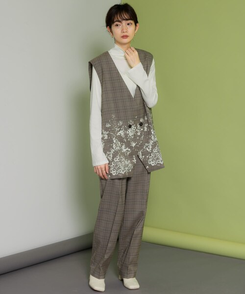 KBF（ケイビーエフ）の「レースプリントチェックベスト（ベスト・レディース・GRAY/BROWN・one）」の19枚目の写真