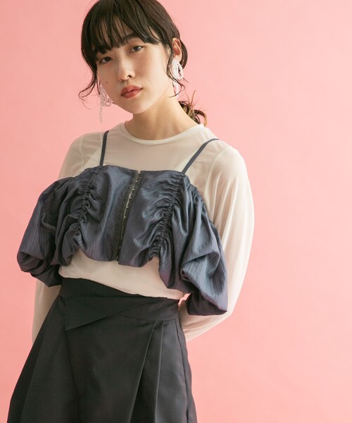 KBF（ケイビーエフ）の「2WAYパフスリーブビスチェ（その他トップス・レディース・GRAY/BEIGE/BLACK・one）」の22枚目の写真