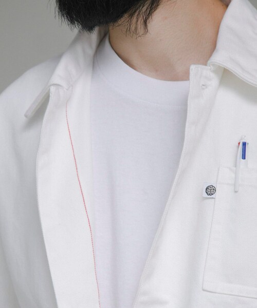 URBAN RESEARCH（アーバンリサーチ）の「『別注』LOWERCASE×URBS　FACEカバーオール（デニムジャケット・メンズ・WHITE・M/L/XL）」の4枚目の写真