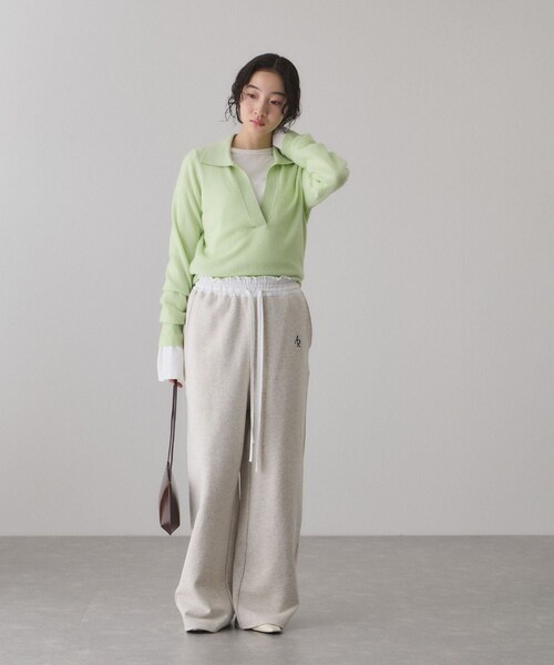 ADAM ET ROPE'（アダムエロペ）の「コンビウエストスウェットイージーパンツ（その他パンツ・レディース・グレー系/キナリ系・36/38）」の9枚目の写真