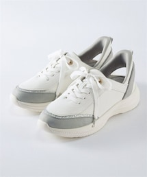 【ゆったり幅広】着脱イージー　サッと履けるレースアップスニーカー（ワイズ４Ｅ）