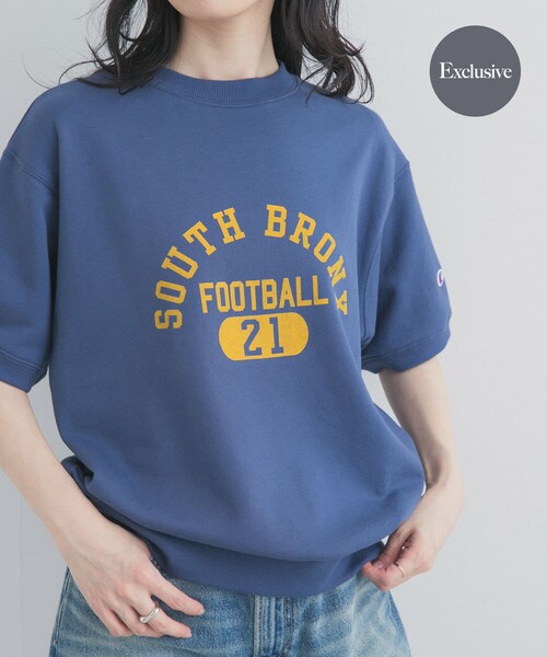 URBAN RESEARCH DOORS（アーバンリサーチドアーズ）の「『別注』CHAMPION×DOORS　SWEAT SHORT-SLEEVE SHIRTS（スウェット・レディース・OATMEAL/GRAY/OFFBLACK/DARKBLUE・One）」の7枚目の写真