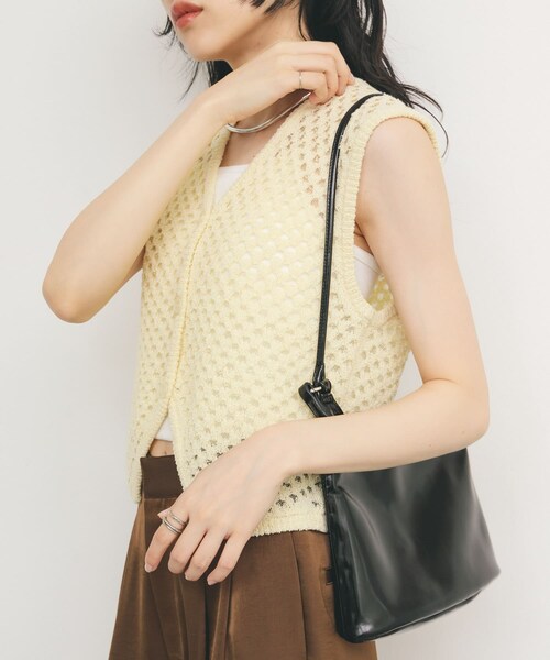 KBF（ケイビーエフ）の「ループヤーンメッシュベスト（ベスト・レディース・IVORY/YELLOW/BLACK・one）」の21枚目の写真