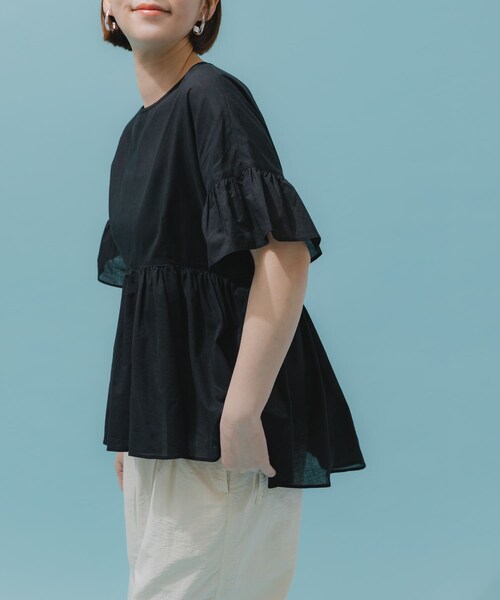 URBAN RESEARCH ROSSO（アーバンリサーチロッソ）の「F by ROSSO　コットンボイル切替ギャザーブラウス（シャツ/ブラウス・レディース・LAVENDER/MINT/L/BROWN/BLACK・FREE）」の7枚目の写真