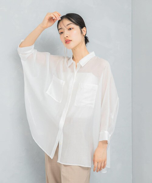 URBAN RESEARCH ROSSO（アーバンリサーチロッソ）の「アセテートシアードルマンシャツ（シャツ/ブラウス・レディース・MAUVE PINK/OFF WHITE・FREE）」の9枚目の写真