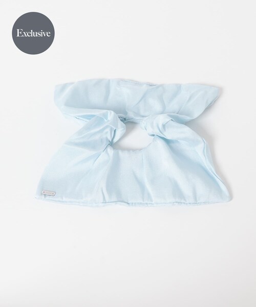 URBAN RESEARCH ROSSO（アーバンリサーチロッソ）の「heyep　Silk Square Medium Scrunchie（ヘアゴム・レディース・BLACK/WHITE/別注BLUE・-）」の3枚目の写真