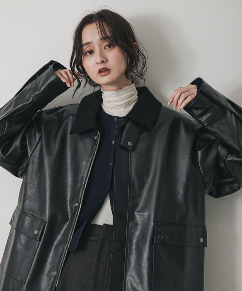 SENSE OF PLACE by URBAN RESEARCH（センスオブプレイスバイアーバンリサーチ）の「FLハンティングジャケット（テーラードジャケット・レディース・BLACK/BEIGE/BROWN・one）」の6枚目の写真