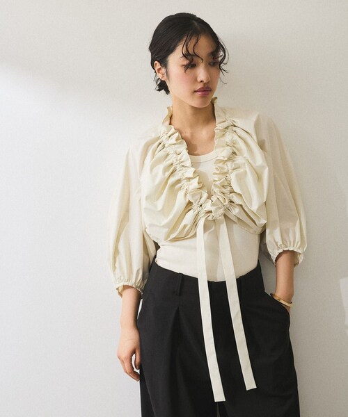 ADAM ET ROPE'(アダムエロペ)の「【サステナブル】ブラウスセットタンクトップ(シャツ/ブラウス・レディース・ブラック系/キナリ系・F)」の13枚目の写真