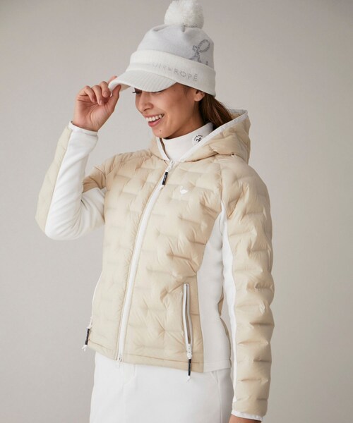 ROPE'(ロペ)の「【撥水】ストレッチナイロン ダウンブルゾン(ダウンジャケット/コート・レディース・ホワイト/ベージュ/ネイビー・L/M/S)」の11枚目の写真