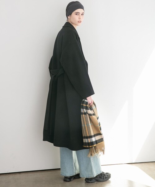 URBAN RESEARCH（アーバンリサーチ）の「スーパー140ウールチェスターコート（チェスターコート・レディース・L.BEIGE/D.GREEN/BLACK・36/38）」の6枚目の写真