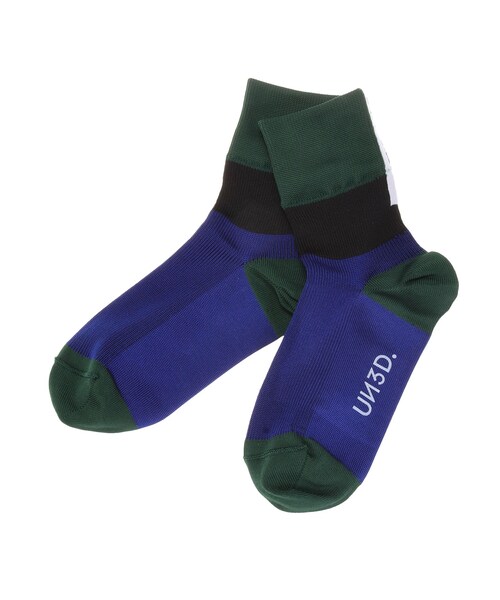 UN3D.(アンスリード)の「BACK LINE COLOR BLOCK SOCKS(ソックス/靴下・レディース・イエロー/グリーン/ブラウン・F)」の5枚目の写真