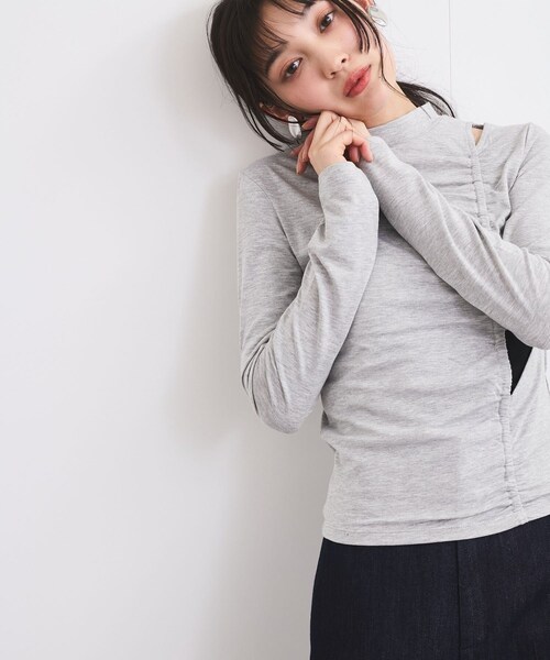 VIS（ビス）の「プチハイネックカットアウトプルオーバー（Tシャツ/カットソー・レディース・グレー・F）」の11枚目の写真