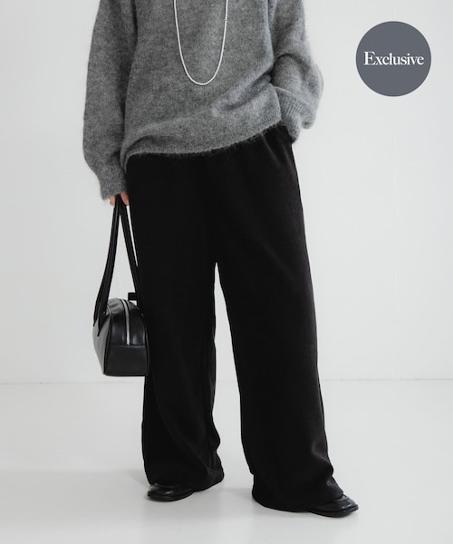 URBAN RESEARCH(アーバンリサーチ)の「『別注』THOUSAND MILE×URBAN RESEARCH KNIT FREECE LONG PANTS(その他パンツ・レディース・OFF WHITE/BORDEAUX/BLACK・M/L)」の2枚目の写真