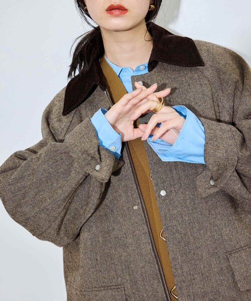 ADAM ET ROPE'(アダムエロペ)の「ライトツイードカバーオール(カバーオール・レディース・ブラウン・36/38)」の9枚目の写真