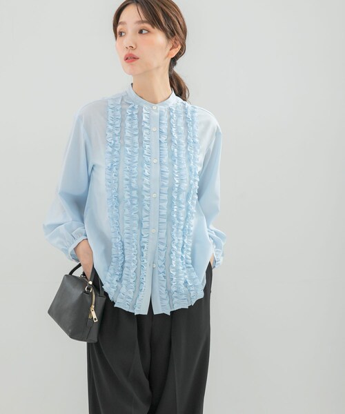 URBAN RESEARCH ROSSO（アーバンリサーチロッソ）の「フロントフリルデザインブラウス（シャツ/ブラウス・レディース・SAX/LEMON/BLACK・Free）」の22枚目の写真
