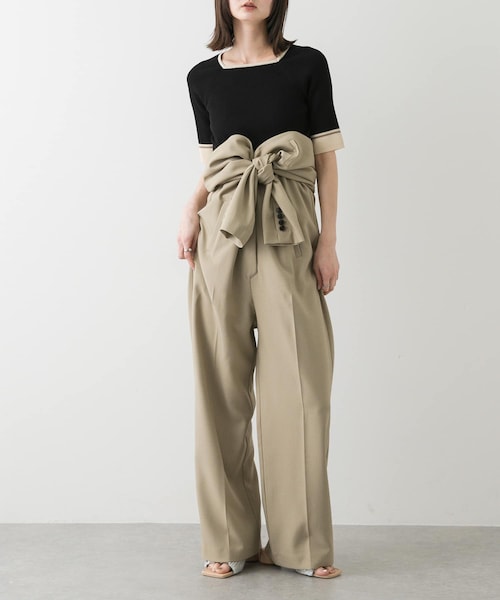 SENSE OF PLACE by URBAN RESEARCH(センスオブプレイスバイアーバンリサーチ)の「テーラードジャンプスーツ(サロペット/オーバーオール・レディース・BLACK/BEIGE・S/M)」の2枚目の写真