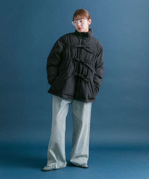 KBF(ケイビーエフ)の「フロントリボン中綿ジャケット(その他アウター・レディース・BLACK/KHAKI/BORDEAUX/IVORY・one)」の17枚目の写真