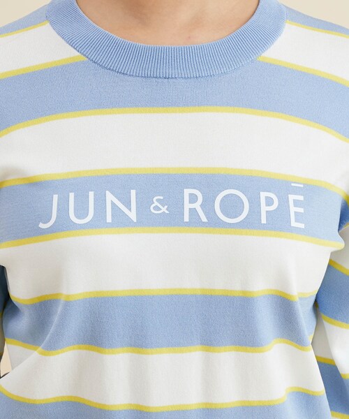 ROPE'（ロペ）の「ロゴ入りボーダー長袖プルオーバー（ニット/セーター・レディース・ライトグリーン/サックス/ピンク・L/M/S）」の19枚目の写真