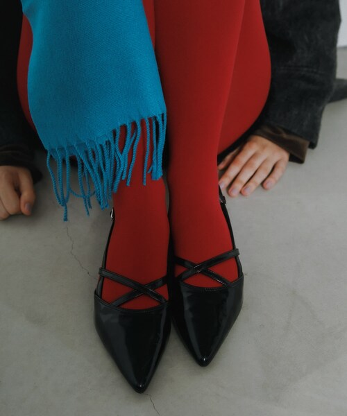 SENSE OF PLACE by URBAN RESEARCH(センスオブプレイスバイアーバンリサーチ)の「ポインテッドクロスベルトミュール(その他シューズ・レディース・BLACK/SILVER/RED・S/M/L)」の7枚目の写真