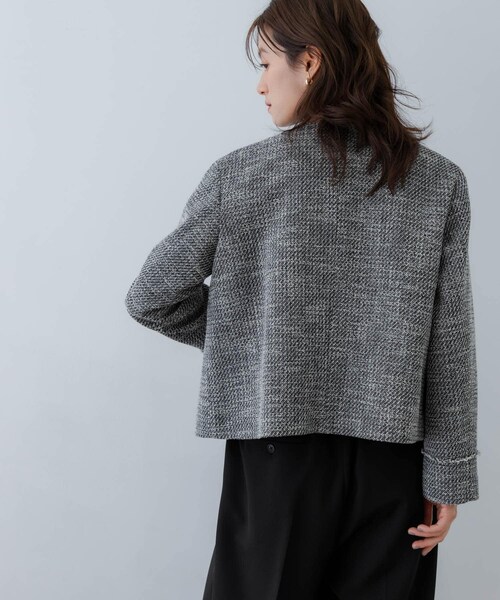 URBAN RESEARCH（アーバンリサーチ）の「ツイードノーカラージャケット（ノーカラージャケット・レディース・OFF MIX/BLACK MIX・FREE）」の20枚目の写真