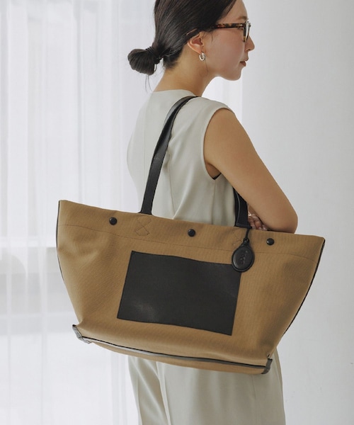 ROPE'（ロペ）の「【E'POR】【A4/PC対応・内側撥水・軽量】SAIL BAG(セイルバッグ)/26SS新型（トートバッグ・レディース・ブラウン/ベージュ・F）」の6枚目の写真