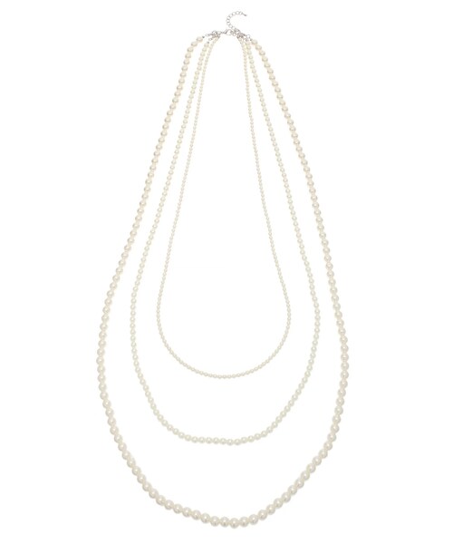 EVRIS（エヴリス）の「LONG PEARL CHAIN 3連 ネックレス（ネックレス・レディース・ホワイト・F）」の2枚目の写真