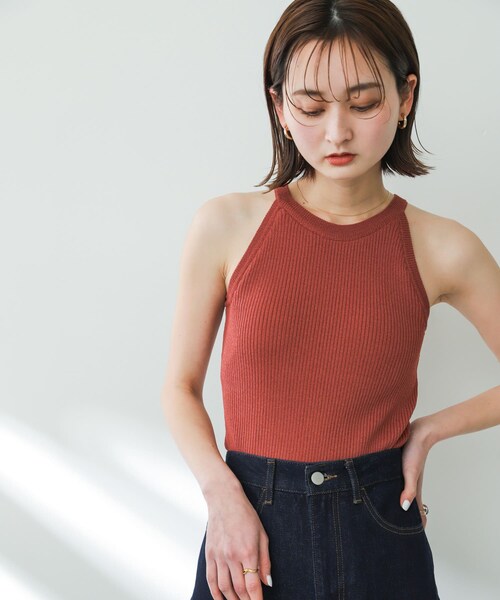 SENSE OF PLACE by URBAN RESEARCH（センスオブプレイスバイアーバンリサーチ）の「カップツキアメスリニットタンクトップ（タンクトップ・レディース・BRICK/IVORY/BLACK・One/one）」の19枚目の写真