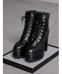 GYDA | shiny lace upタンクソールショートブーツ(ブーツ)