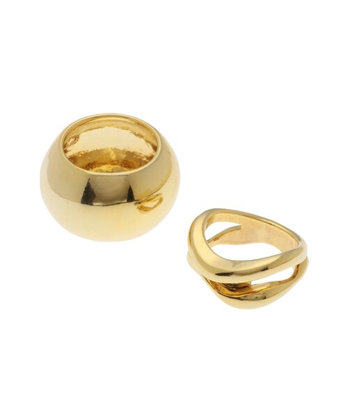 EVRIS（エヴリス）の「CONTRAST 2PCS リング（リング・レディース・シルバー/ゴールド・F）」の2枚目の写真
