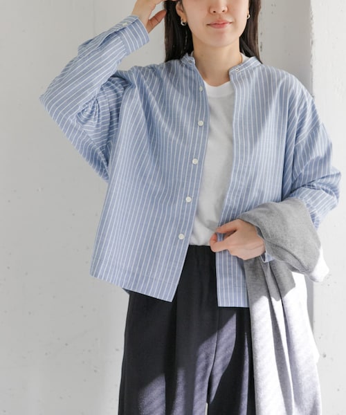 URBAN RESEARCH DOORS(アーバンリサーチドアーズ)の「FORK&SPOON ギボシコクーンロングスリーブシャツ(シャツ/ブラウス・レディース・OFF/BLACK CHK/BLUE ST・1)」の3枚目の写真