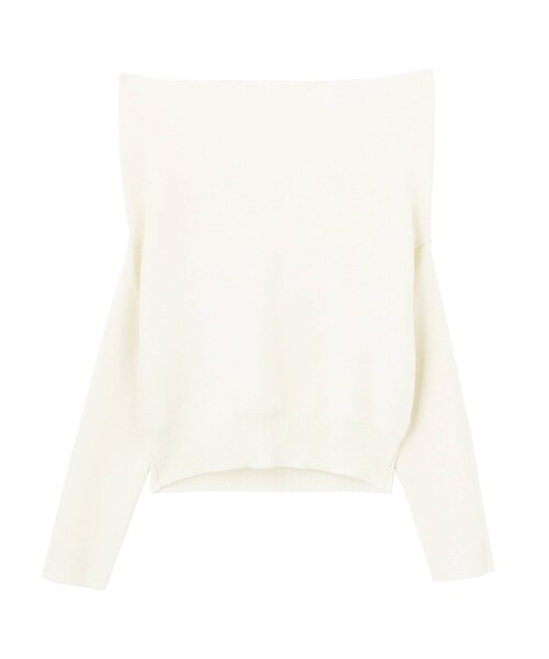 ELENDEEK(エレンディーク)の「CROSS 2WAYS KNIT(ニット/セーター・レディース・チャコールグレー/ブラック/ピーコック/ホワイト・F)」の1枚目の写真