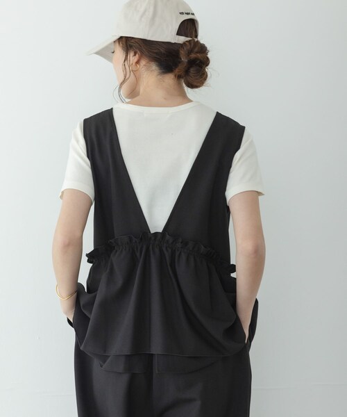 URBAN RESEARCH Sonny Label（アーバンリサーチサニーレーベル）の「ペプラムフリルアソートオールインワン（つなぎ/オールインワン・レディース・ブラック/デニム・36/38）」の9枚目の写真