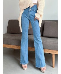 RESEXXY | 3連ボタンブーツカットデニムパンツ(デニムパンツ)