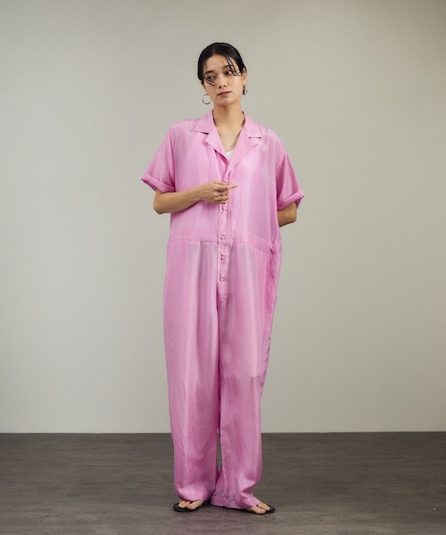 ADAM ET ROPE'（アダムエロペ）の「【WONDER FULL LIFE/ワンダーフルライフ】トラベラーズ2 オールインワン（つなぎ/オールインワン・レディース・ネイビー/ピンク・S）」の6枚目の写真