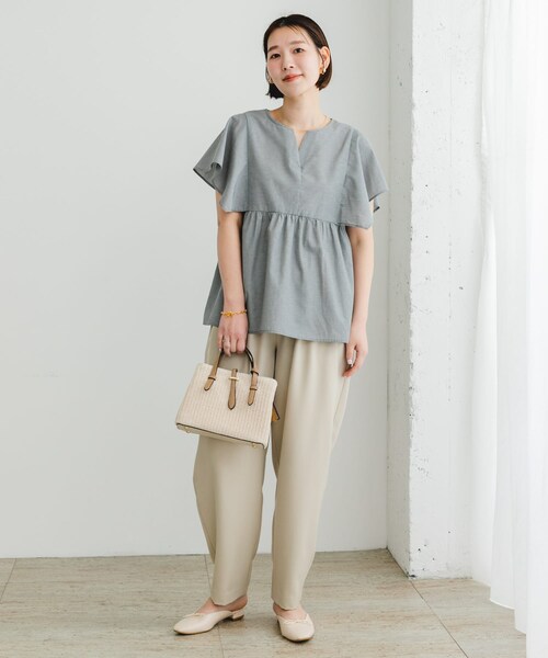 URBAN RESEARCH ROSSO（アーバンリサーチロッソ）の「『UR TECH』F by ROSSO　スクエアスリーブブラウス（シャツ/ブラウス・レディース・BLUE ST/GRAY/MINT/PINK/NAVY・FREE）」の10枚目の写真