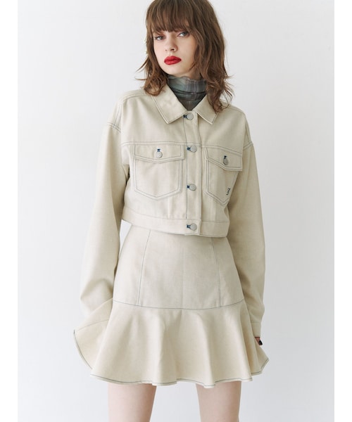 jouetie（ジュエティ）の「マルチWAYツイードライクセットアップ（セットアップ・レディース・グレー/アイボリー/ブラック/パープル・M）」の3枚目の写真