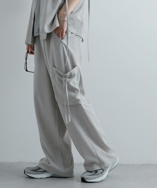 SENSE OF PLACE by URBAN RESEARCH（センスオブプレイスバイアーバンリサーチ）の「『セットアップ対応』 リネンライクサイドポケットワイドパンツ（その他パンツ・メンズ・GREIGE/BLUE・M/L）」の18枚目の写真