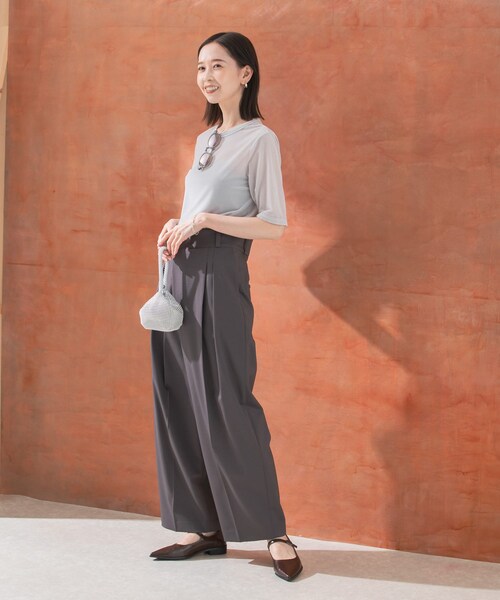 URBAN RESEARCH ROSSO（アーバンリサーチロッソ）の「シアーベロアTシャツ（Tシャツ/カットソー・レディース・MINT/GREIGE/CORAL・FREE）」の10枚目の写真