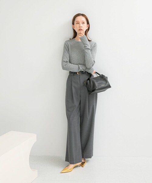 URBAN RESEARCH ROSSO（アーバンリサーチロッソ）の「シルク混リブデザインニット（ニット/セーター・レディース・WHITE/CREAM/GRAY/D/NAVY・FREE）」の15枚目の写真